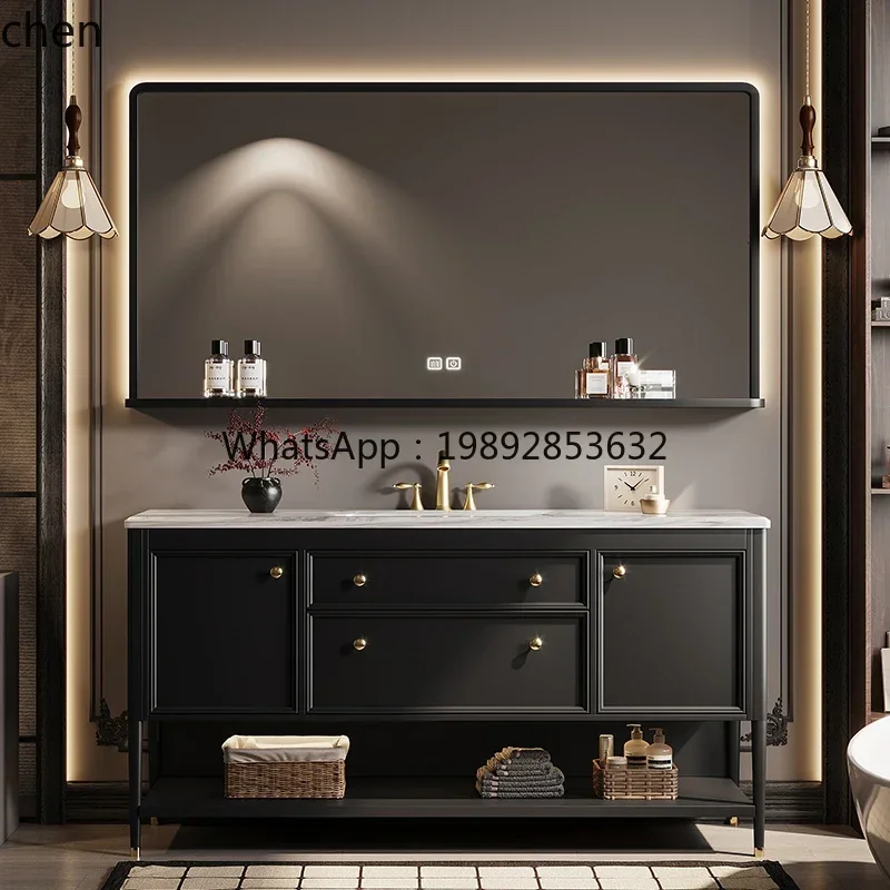 

floor-to-ceiling French retro cabinet combined bathroom wash basin cabinet toilet bathroom bathroom cabinet