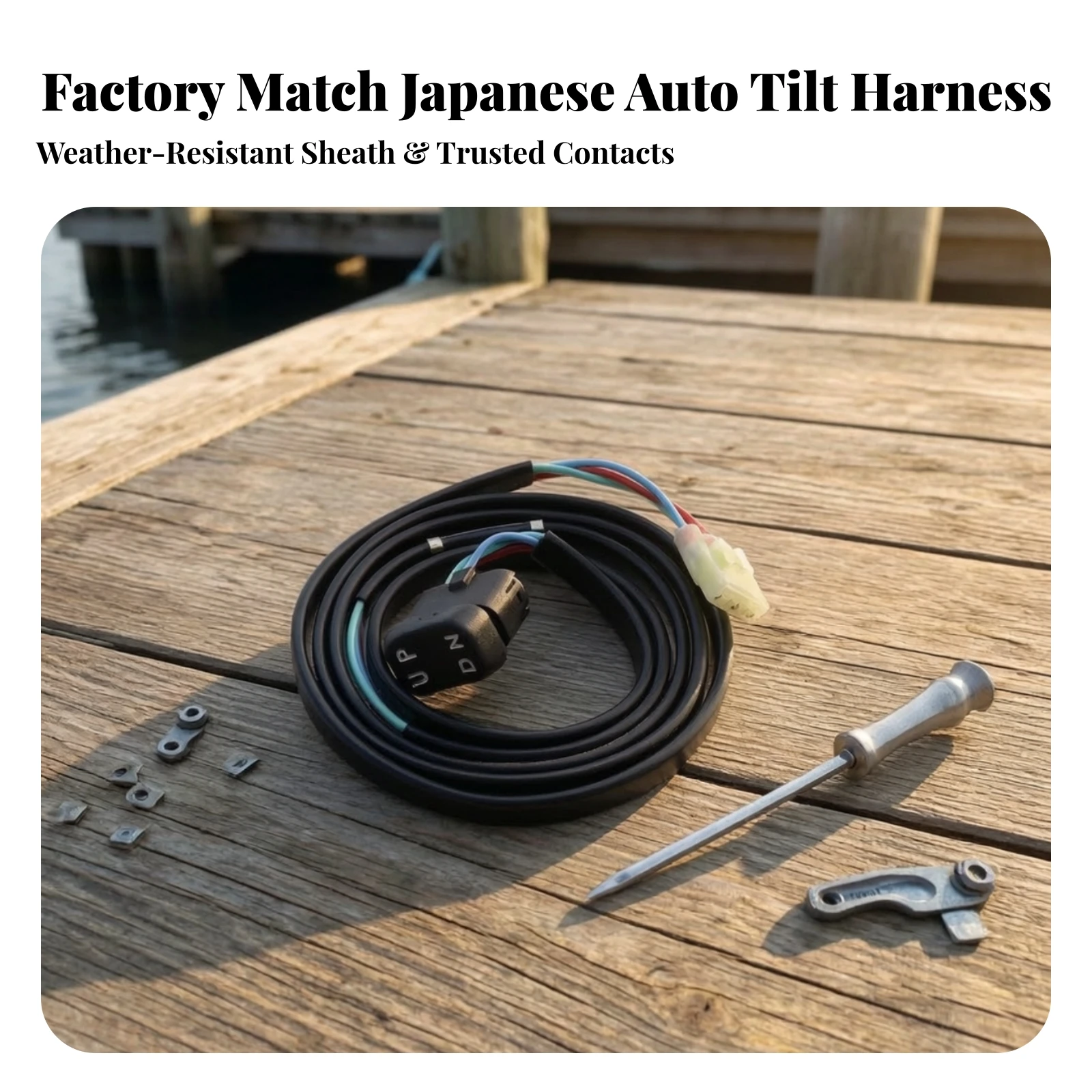 Tilt Trim Switch with Coiled Cable OEM Marine Tilt Trim Switch with Connector Replacement Compact