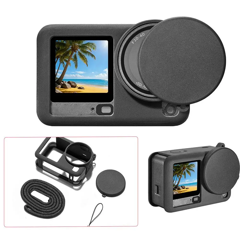 Hülle für DJI Osmo Action 6, Silikonhülle mit Objektivschutzkappe für DJI Osmo Action 6, kratzfeste Schutzhülle, Zubehör