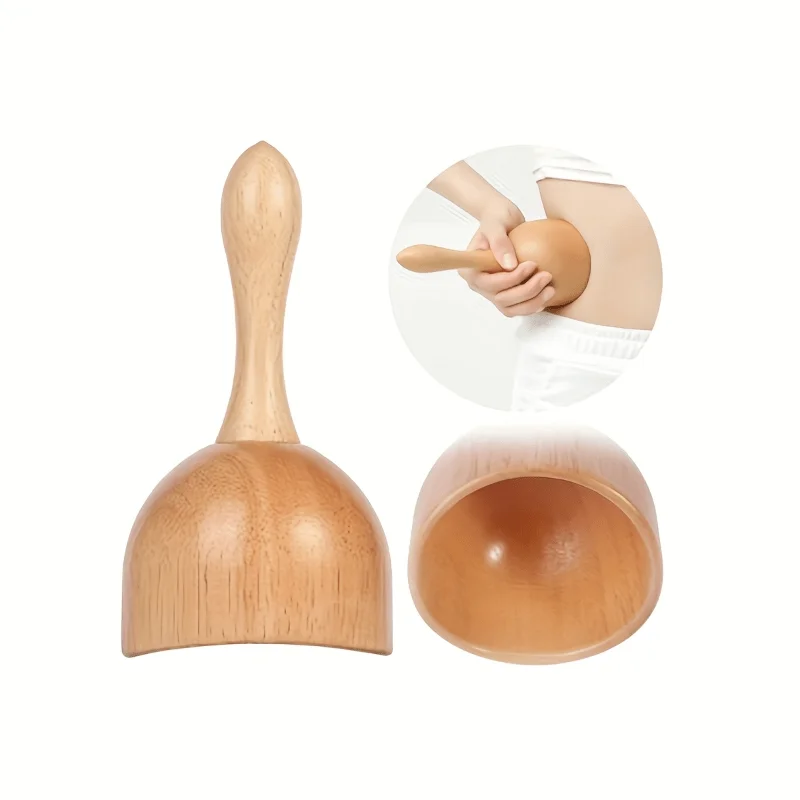 Wood Massage Cup with Handle, Manual Vacuum Wood Cupping Tool, Body Sculpting Massager, Natural Wooden Anti Cellulite image 3