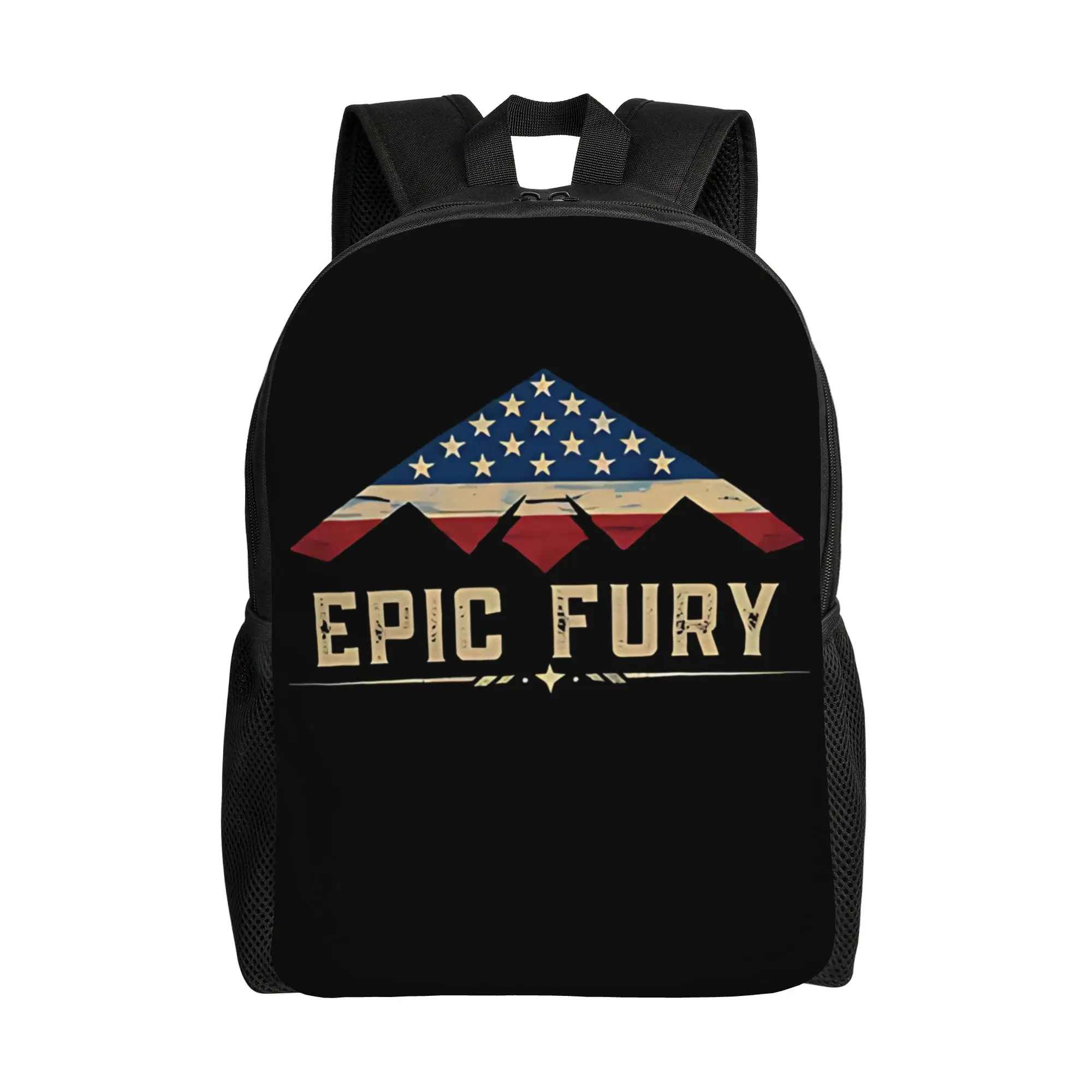 

Vintage Operation Epic Fury Backpack Men Polyester Hiking Backpacks Pattern Modern School Bags Rucksack