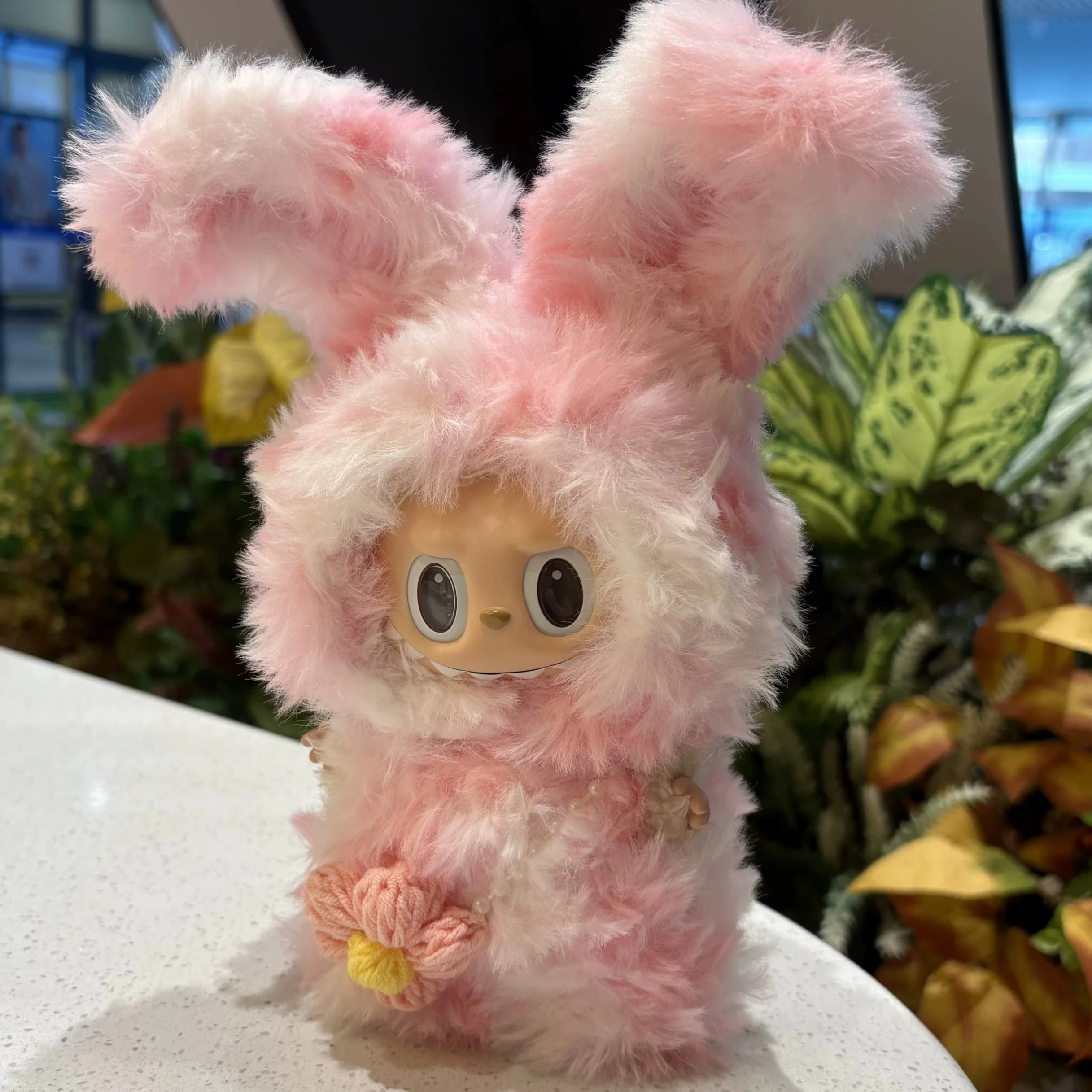 

Labubu Rabbit 17cm V1V2V3 vinyl doll clothes pendant hand-crocheted fur rabbit baby clothes Merry Christmas halloween GIft