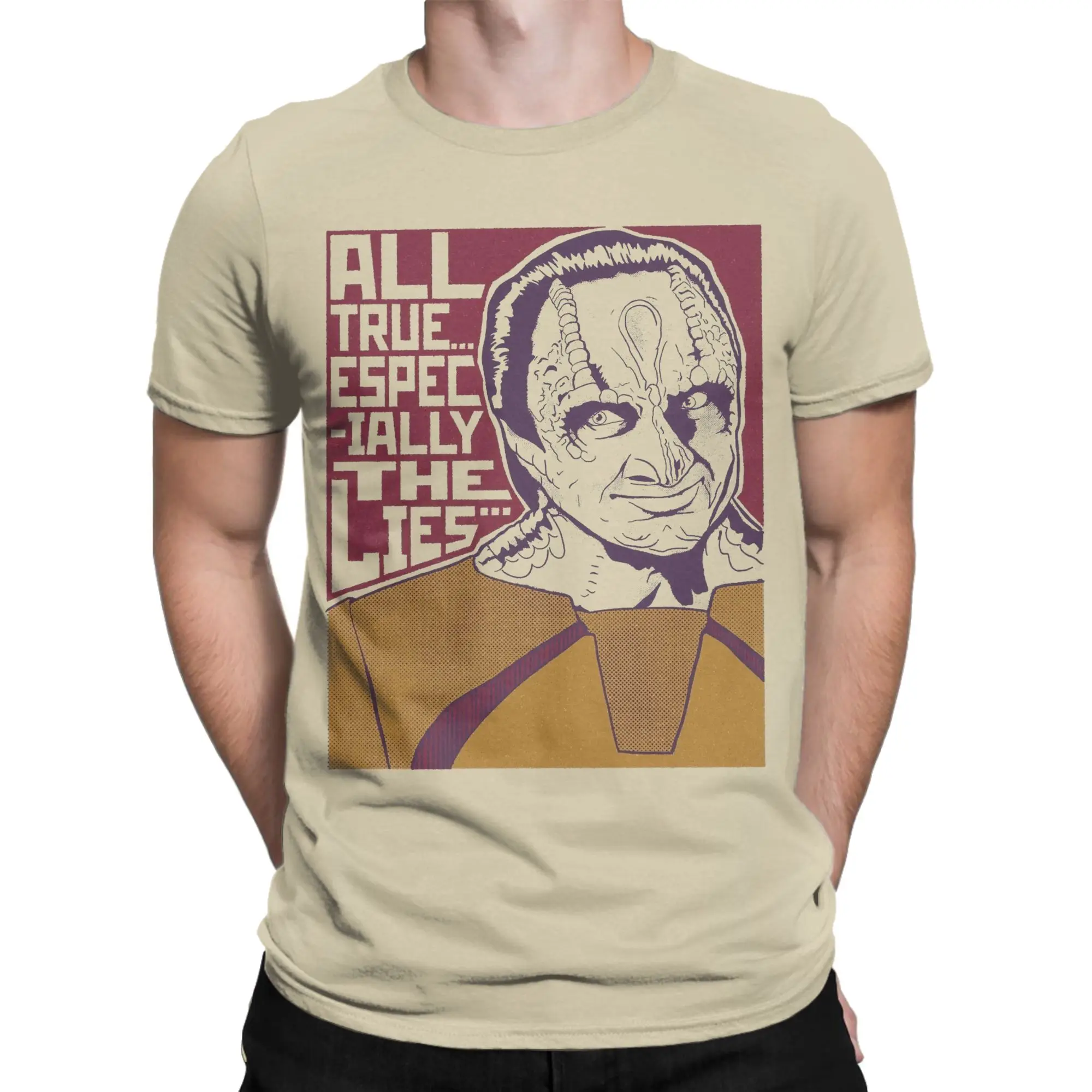 Awesome Stars Treks Deep Space Nine Garak All True Especially The Lies T-Shirt for Men Cotton T Shirt Tees Gift Idea Clothes