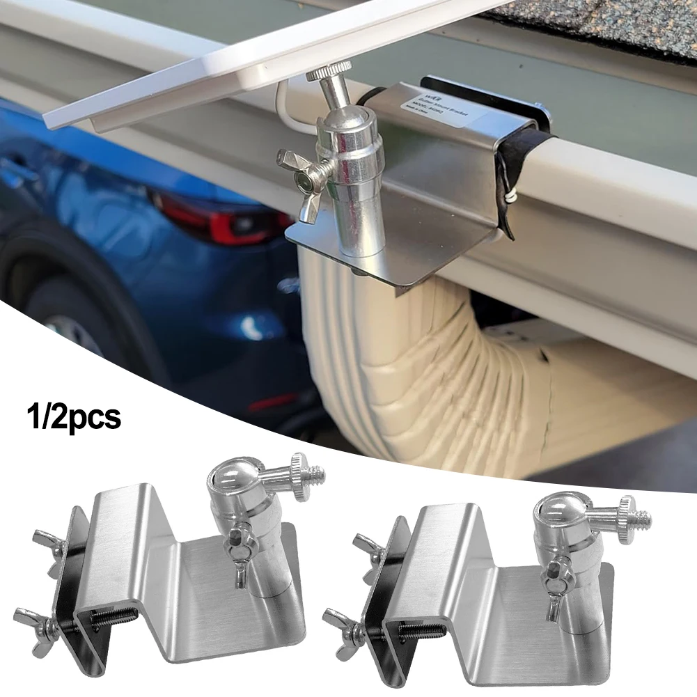 1/2Pcs Brackets Solar Panels Mount Gutter Mount For Eufy For Arlo Cameras Bracket Compatible With 1/4 Screw Camera