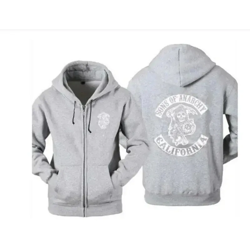 2025Sons of Anarchy Sudadera con capucha TV SOA Cosplay disfraz hombres chaqueta con cremallera chaleco de cuero Rock Punk Cap Mayans MC disfraz de Halloween 123