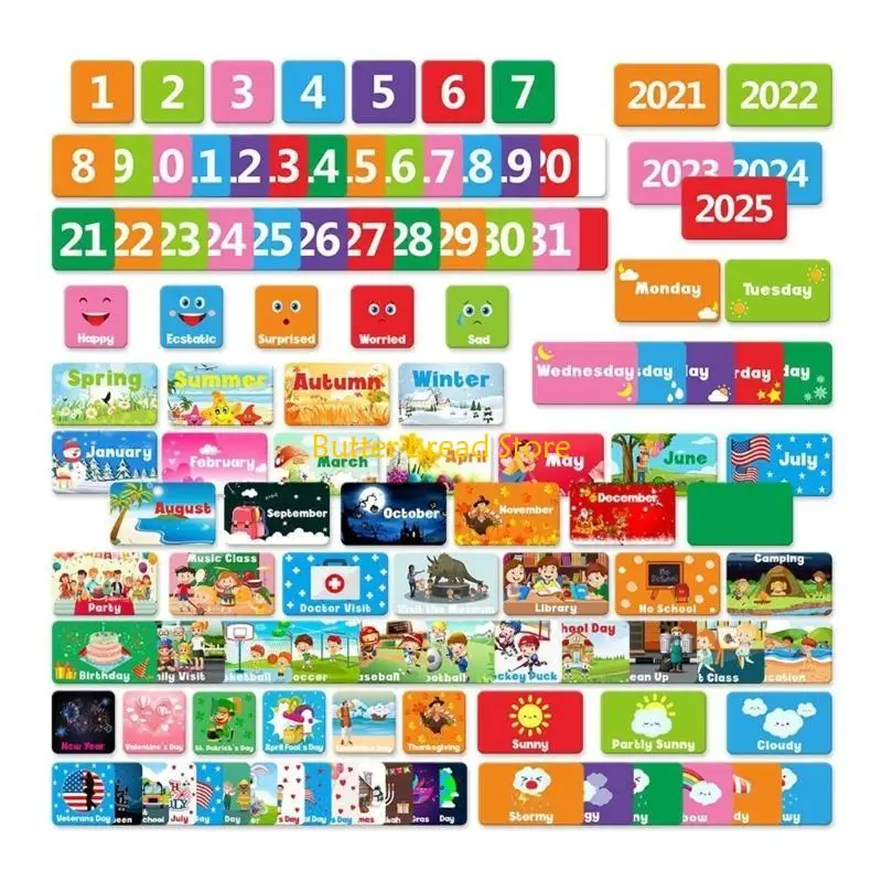 Calendario del calendario W89C Grafico tascabile tascabile Calendario mensile con 114 carte per scuola materna in classe