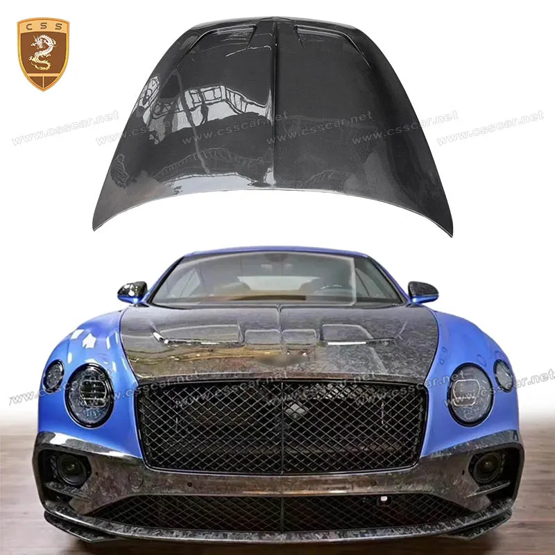 High Quality Car Front Engine Bonnet Hood Vent Cover For Bentley Continental GT 2019-2024 Tuning MSY Dry Carbon Fiber Parts