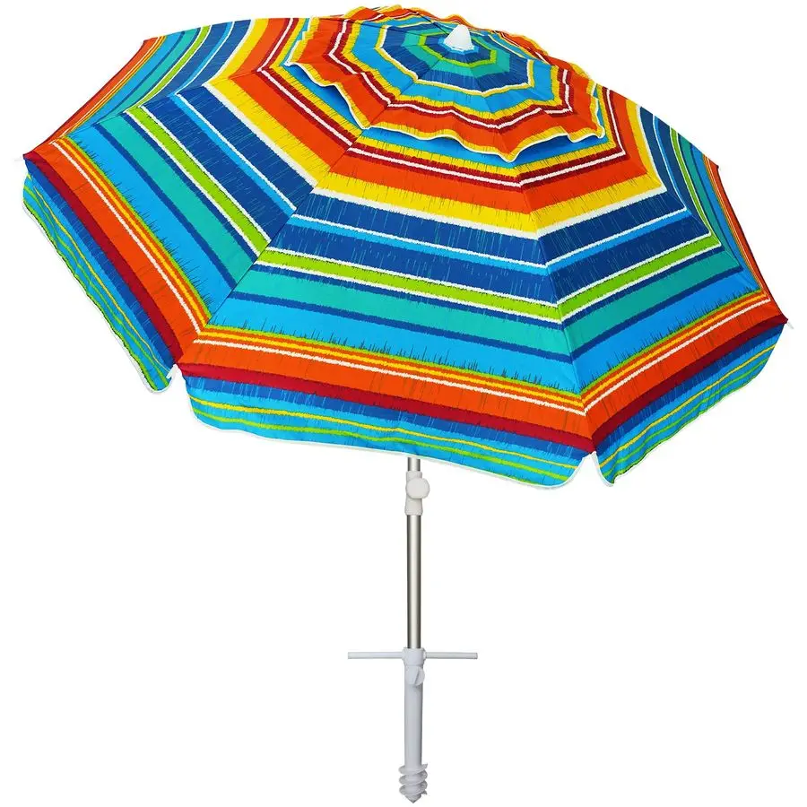 

Beach Umbrellas for Sand Heavy Duty Wind Portable, 6.5ft Outdoor Umbrella with Sand Anchor and UV Protection, Parasols Includes