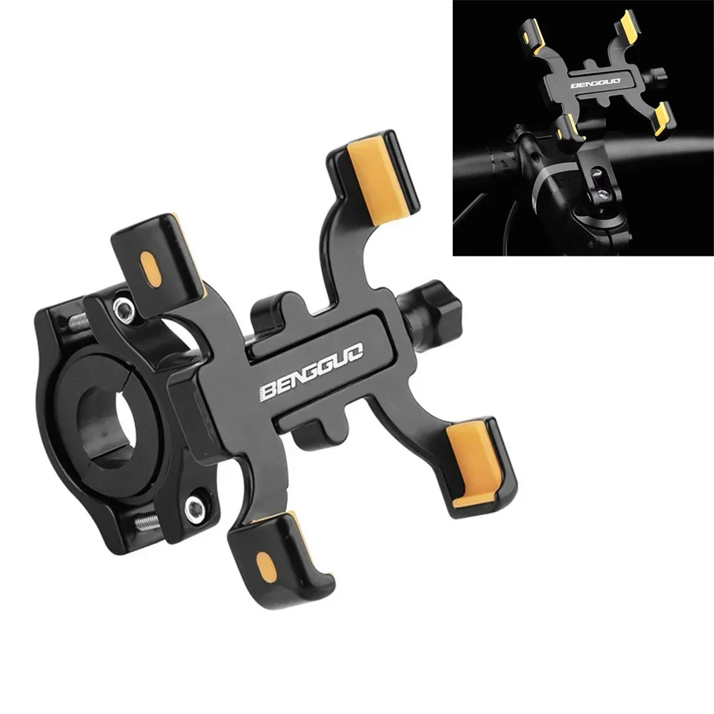AliExpress NONE Bike Phone Holder Aluminium Bicycle Mobile Phone Stand 360 Degrees Rotating Adjustable Handlebar Bracket for IPhone Samsung