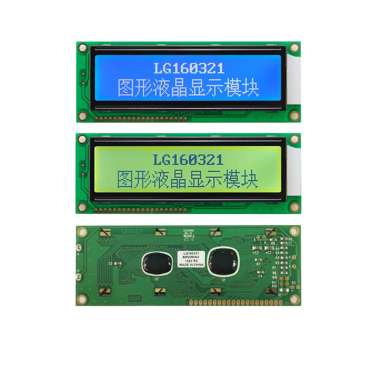 

Дисплейный модуль LCD 160x32 (16032) 20-контактный 122x44 мм ST7920 SPI Serial LG160321-SLY