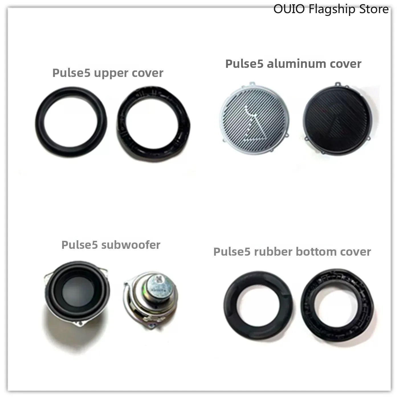 OUIO para JBL Pulse 5 PULSE5, cubierta superior, cubierta exterior, cubierta antipolvo, cubierta inferior, cubierta inferior de goma, woofer