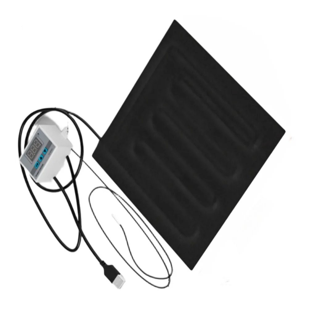 Reptile Habitat Heating Pad 5V USB with Built-in Temperature Control Switch for Tortoises Snakes Geckos 22 x 22 cm