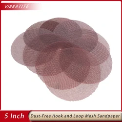 10Pcs 5inch 125mm Mesh Sanding Discs Hook&Loop Abrasive Dust Free Disc Anti-Blocking Sharp Grinding Sandpaper for Wood Furniture