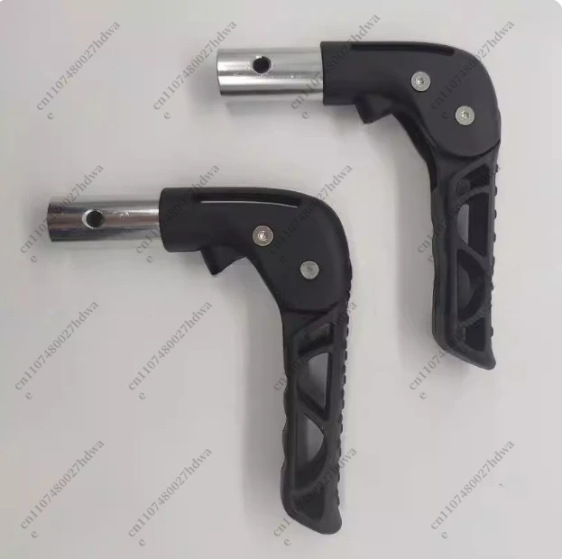 1pair Sports Wheelchair Accessories Folding Plastic Handle with Button Structure Durable Wheelchair Parts