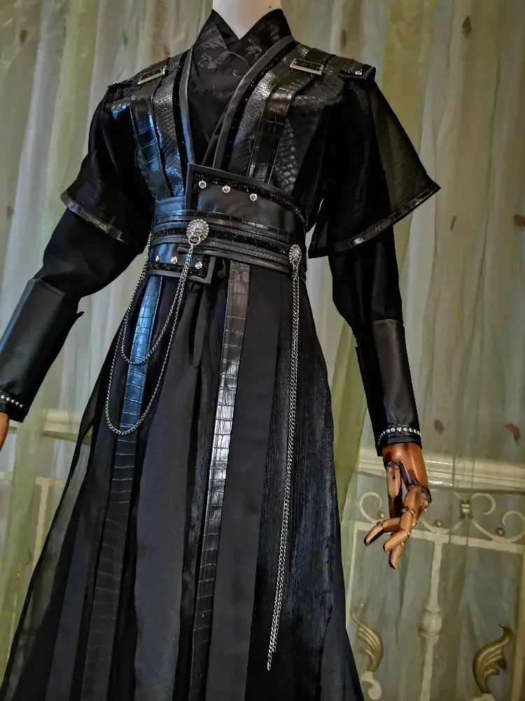 Deluxe Hanfu Men Carnival Cosplay Costume cinese tradizionale Vintage Hanfu Black set Gothic Party Outfit per le donne Plus Size