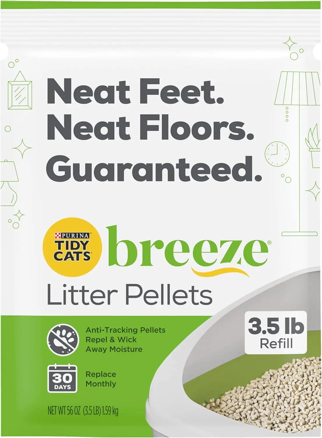 Purina Tidy Cats Breeze Cat Litter Pellets Refill - 3.5 Lb. Pouch (Pack of 4)