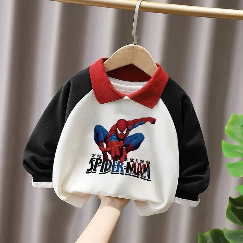 Marvel Cartoon Anime Spiderman Sweat à capuche pour hommes, mode automne et hiver élégant polyvalent décontracté ample chaud haut à manches longues