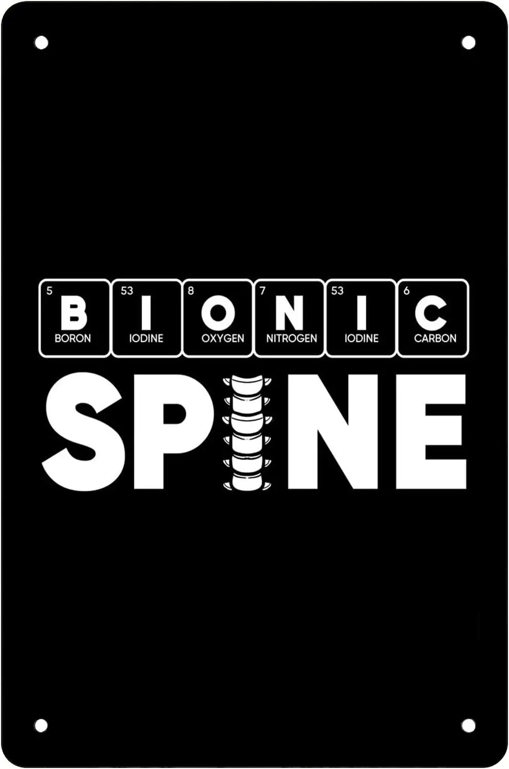 Y1,Bionic Spine Periodic Retro Funny Metal Sheet Signs, Wall Decoration, size:-aluminum sign