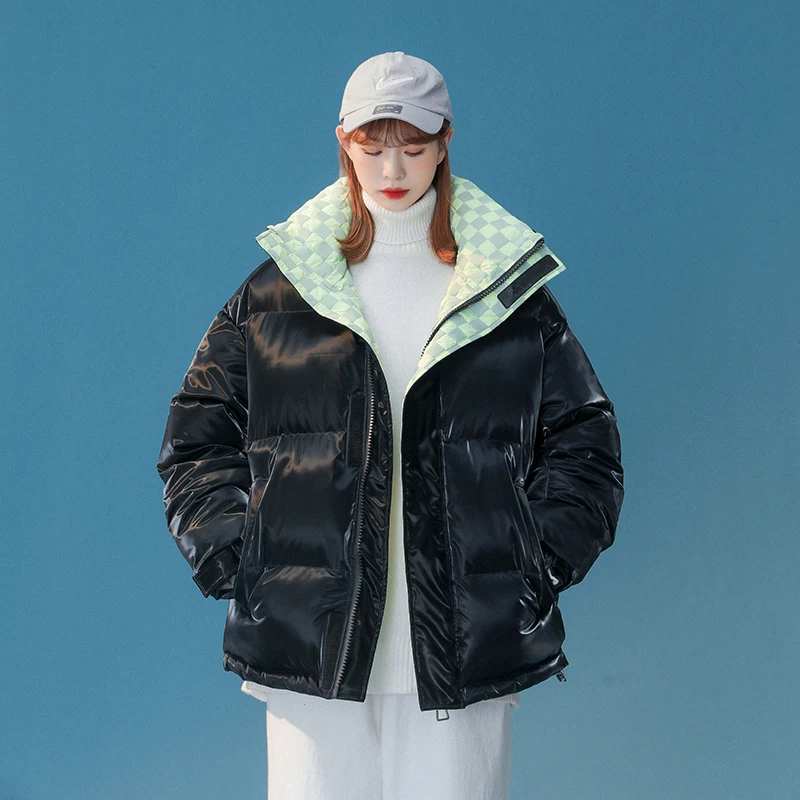 

Свободная молодежная однотонная мужская пуховая куртка в корейском стиле для активного отдыха, женское короткое стеганое пальто с белым пуховым наполнителем
