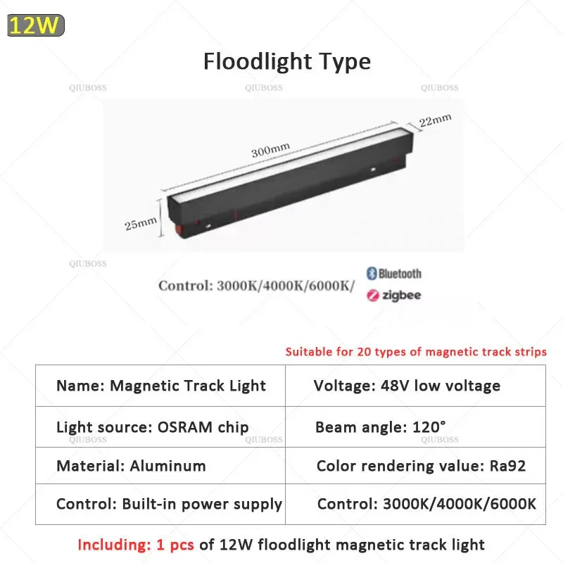 2.0 type Smart Magnetisch Track Light Tuya Zigbee 3.0 DC48V LED Downlight Spot Flood Grille Lampen Modern Home Woonkamer Zwart ﻿