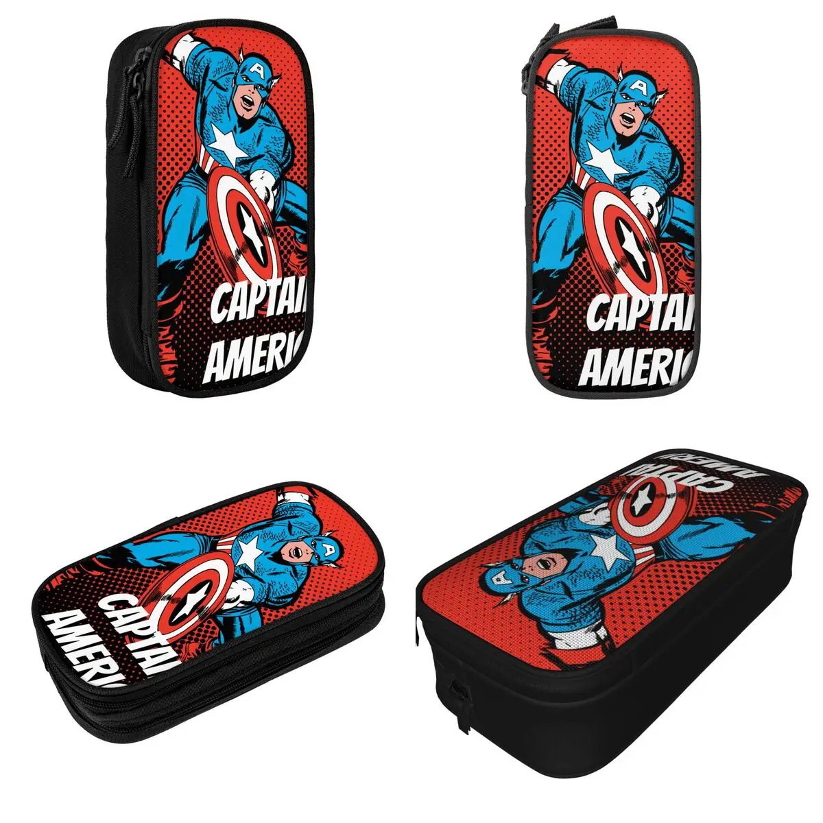 Captain America Shield Slam Pencil Cases Pen Holder Pencil Bags Girl Boy Large Storage School Supplies Gifts Pencilcases