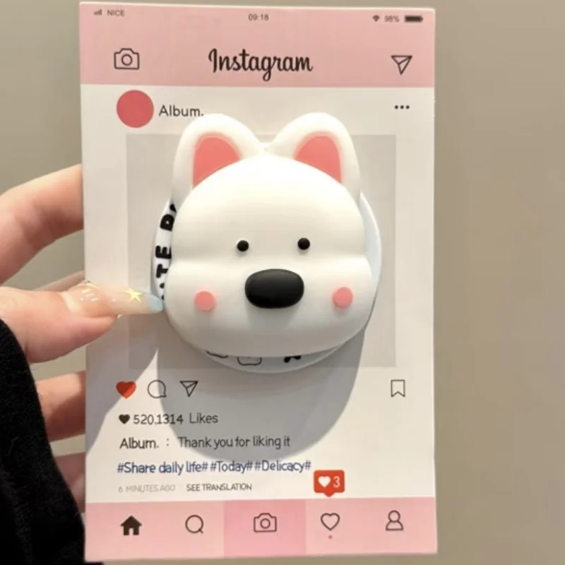 

Милый 3D-румянный щенок для Magsafe Griptok, держатель для телефона, поддержка iPhone 15 16, складной чехол для беспроводной зарядки, подставка для девочек, кронштейн