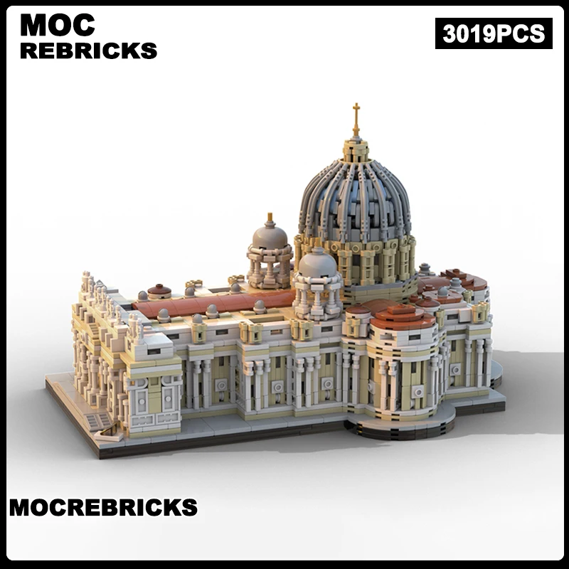 

Medieval Modular Architecture MOC Italy St. Peter's Basilica Model Bricks DIY Building Blocks Set Puzzle Toys Christmas Gifts