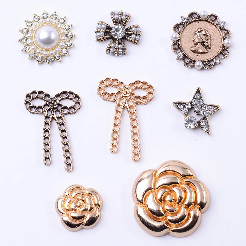 New retro rose beauty head flower plate diamond buckle alloy jewelry accessories hair accessories hair rope bow material