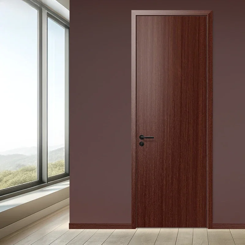 Customizable Solid Wood Door Bedroom Modern Simple Hotel Minimalism Wooden Doors Bathroom Puerta Corredera Home Furniture