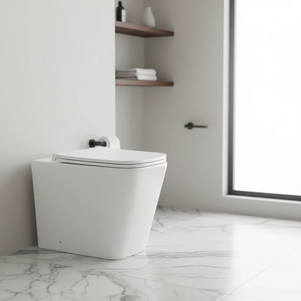 

Australia High Standard Modern Floor Mounted Toilet WC Ceramic P-Trap Rimless Flushing Floor Standing Toilets