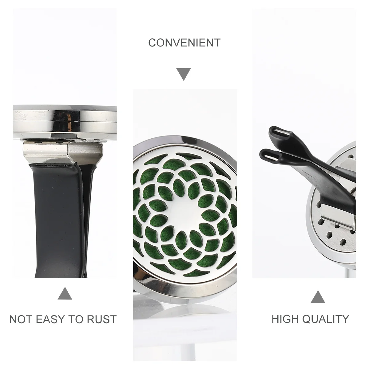 Автомобильный диффузор, зажим для вентиляции, полый дизайн из нержавеющей стали, держатель для ароматерапевтического масла, портативный освежитель воздуха для автомобиля, офиса, ванной комнаты