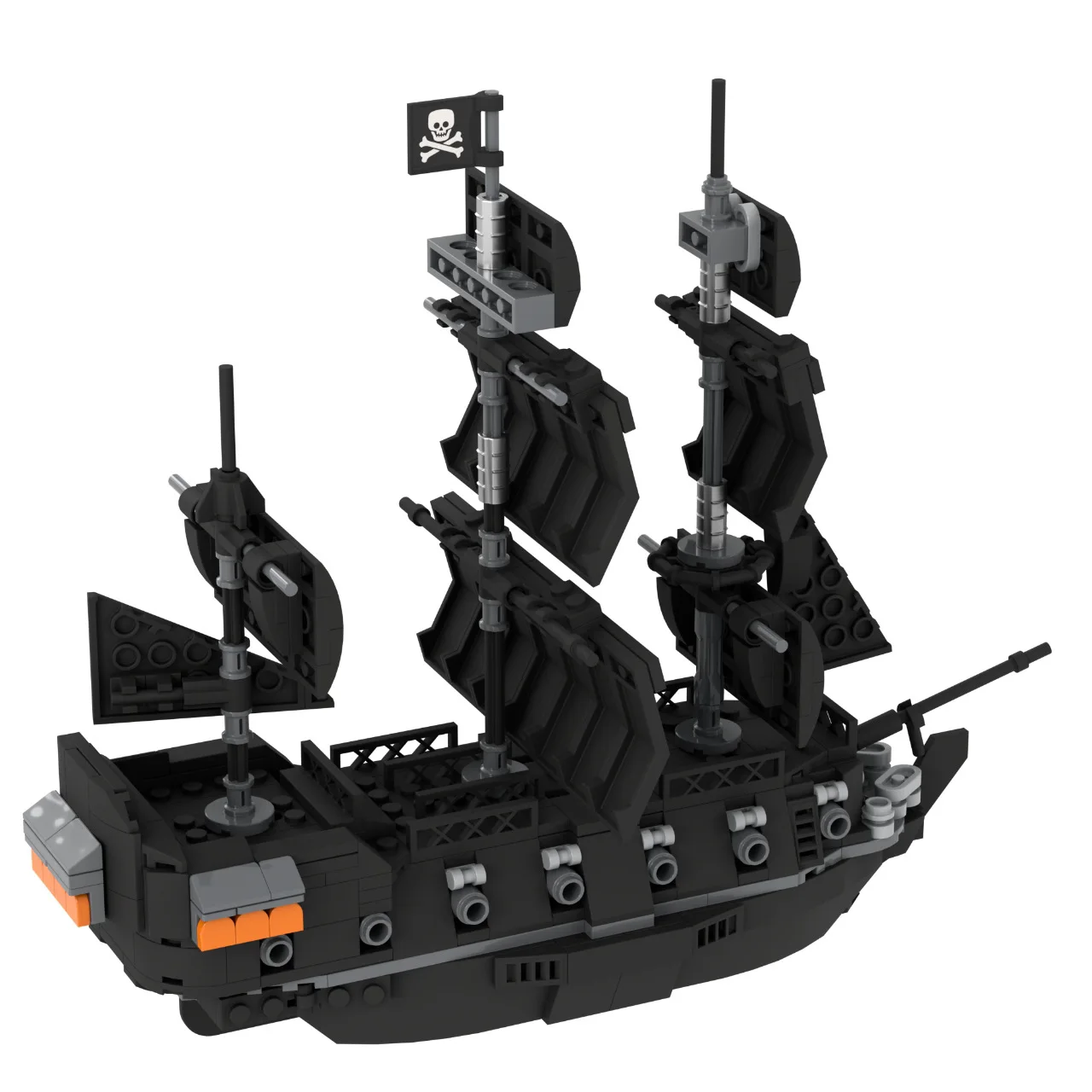 

506PCS Medieval Pirate Ship Revenge Warship Black Pearled Sailboat Building Blocks Creative Ornament Collection Educational Toys