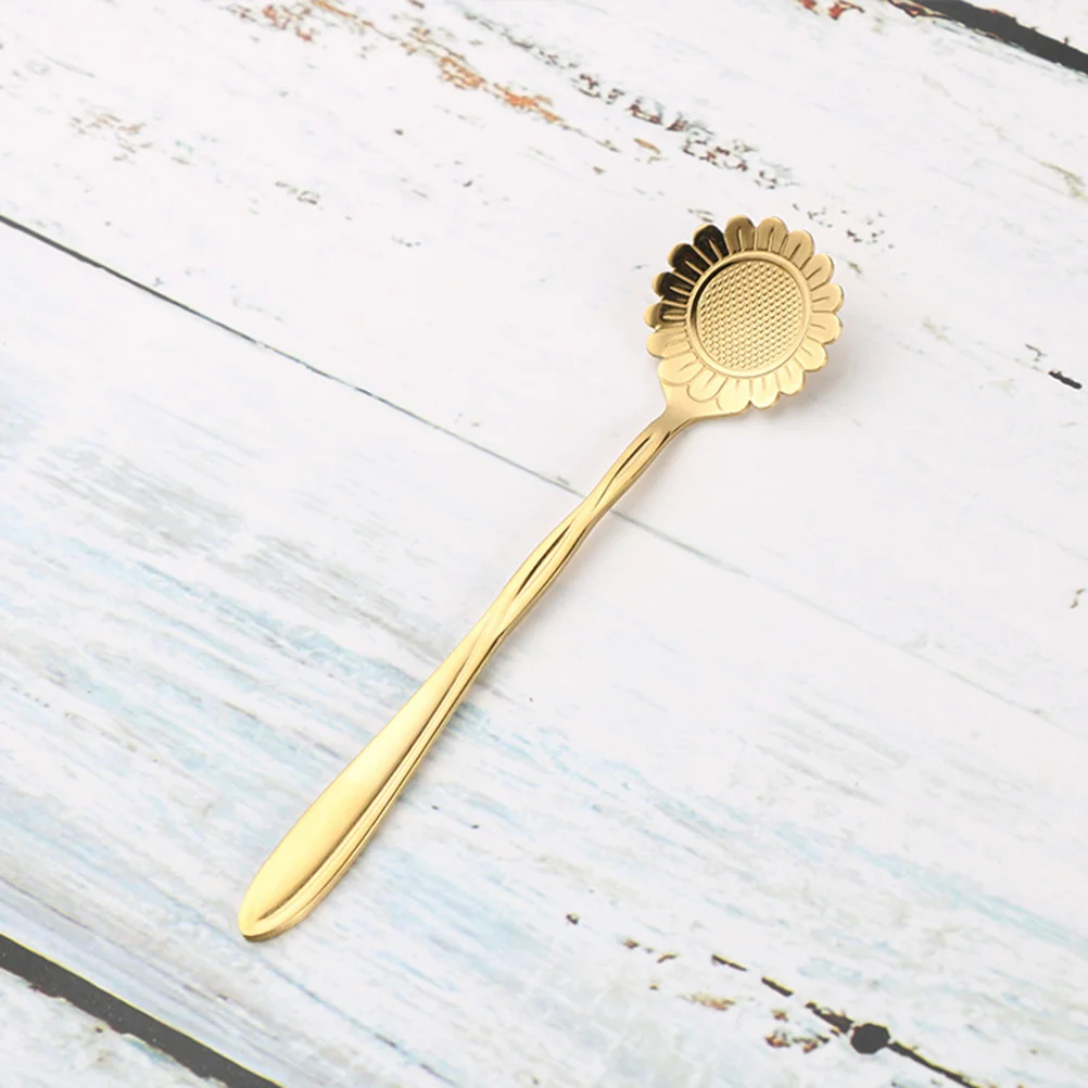 

8Pcs Creative Flower Shape Stainless Steel Spoons Coffee Sugar Tea Dessert Ice Cream Mixing Kitchen Spoons Elegant Set