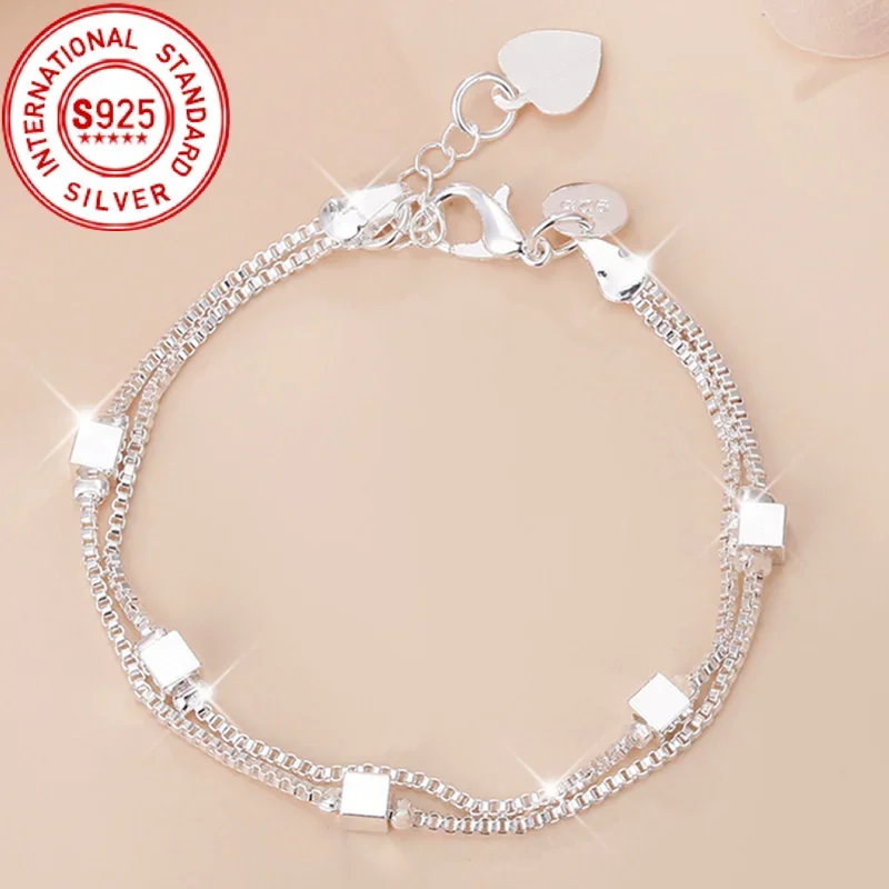 New popular 925 Sterling Silver special Chain Bracelets for women men Party Wedding streetwear Jewelry Anniversary Gifts