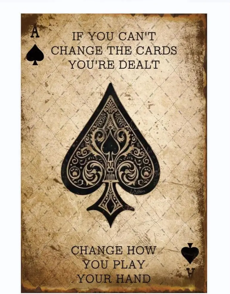 EMOHAT Ace of Spades Poker Metal Tin Sign Change Play Wall Decor Wall Art Vintage Room Decoration Funny Poster Retro Decor for H