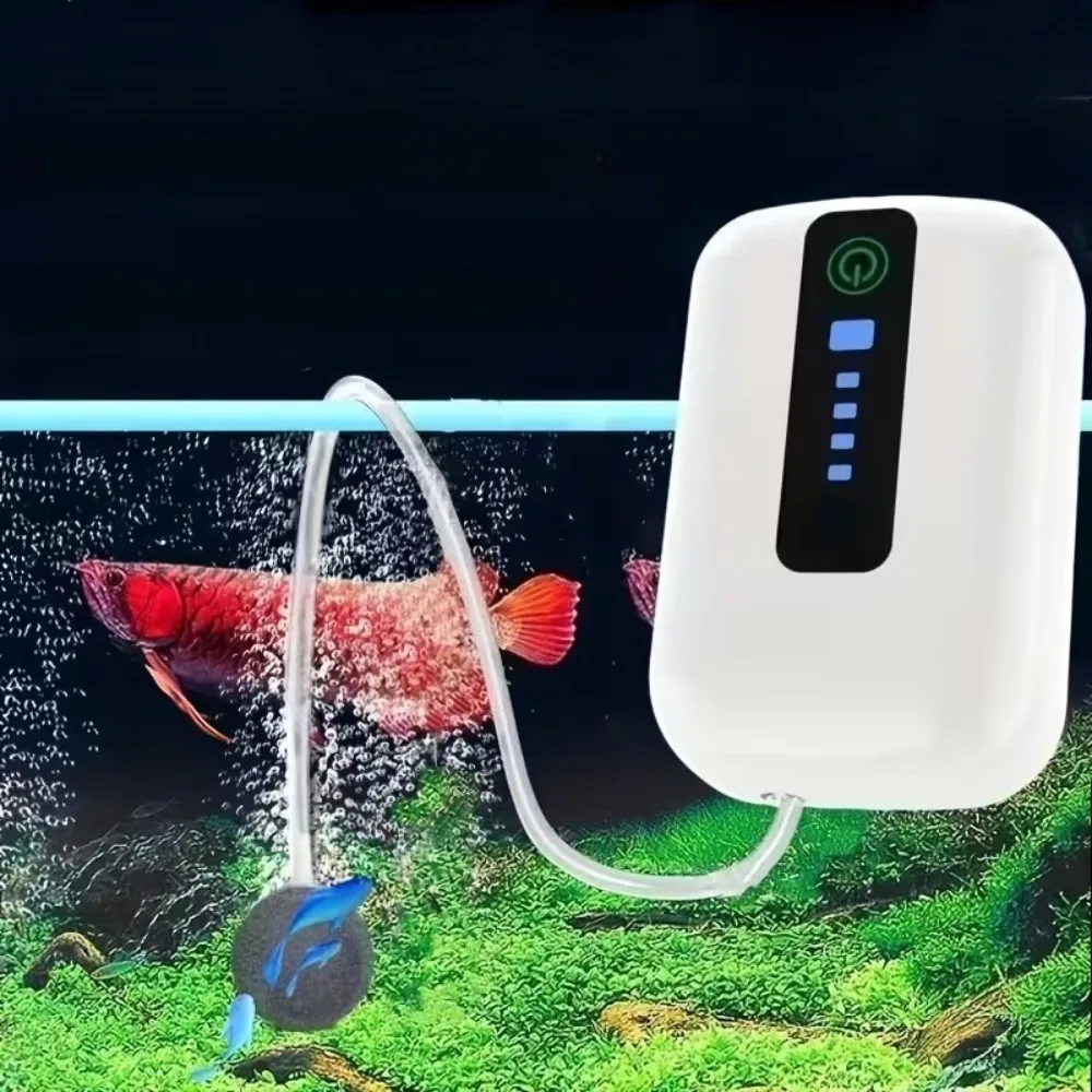Doppelloch-Doppelrohr-Doppelstein-Aquarium-Luftpumpen-Set, leise Belüftungspumpe mit Luftstein, halbautomatische Aquarium-Luftpumpe, geeignet für den Innen- und Außenbereich, ideale Wahl für den