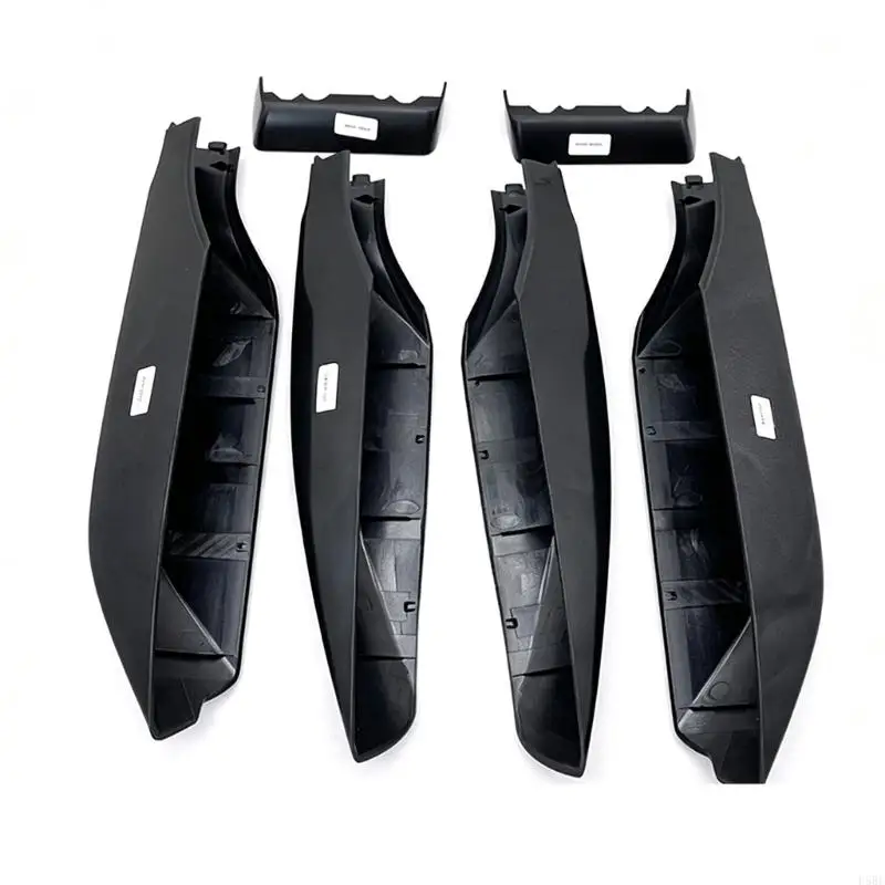 D5BE Direct-Replacement Roof Rack End Covers, 4 Black Plastic Pieces with Visible Attachment Structure for FJ120 2003-2009