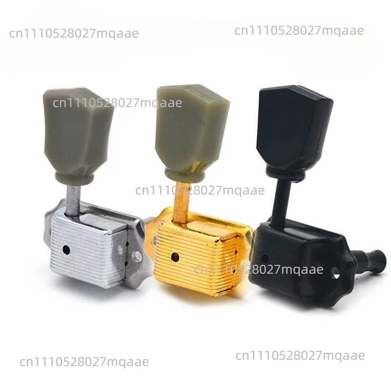 Vintage Deluxe 3R3L Locking Machine Heads Electric Guitar Tuners Set Nickel Finish for LP SG Style Instruments