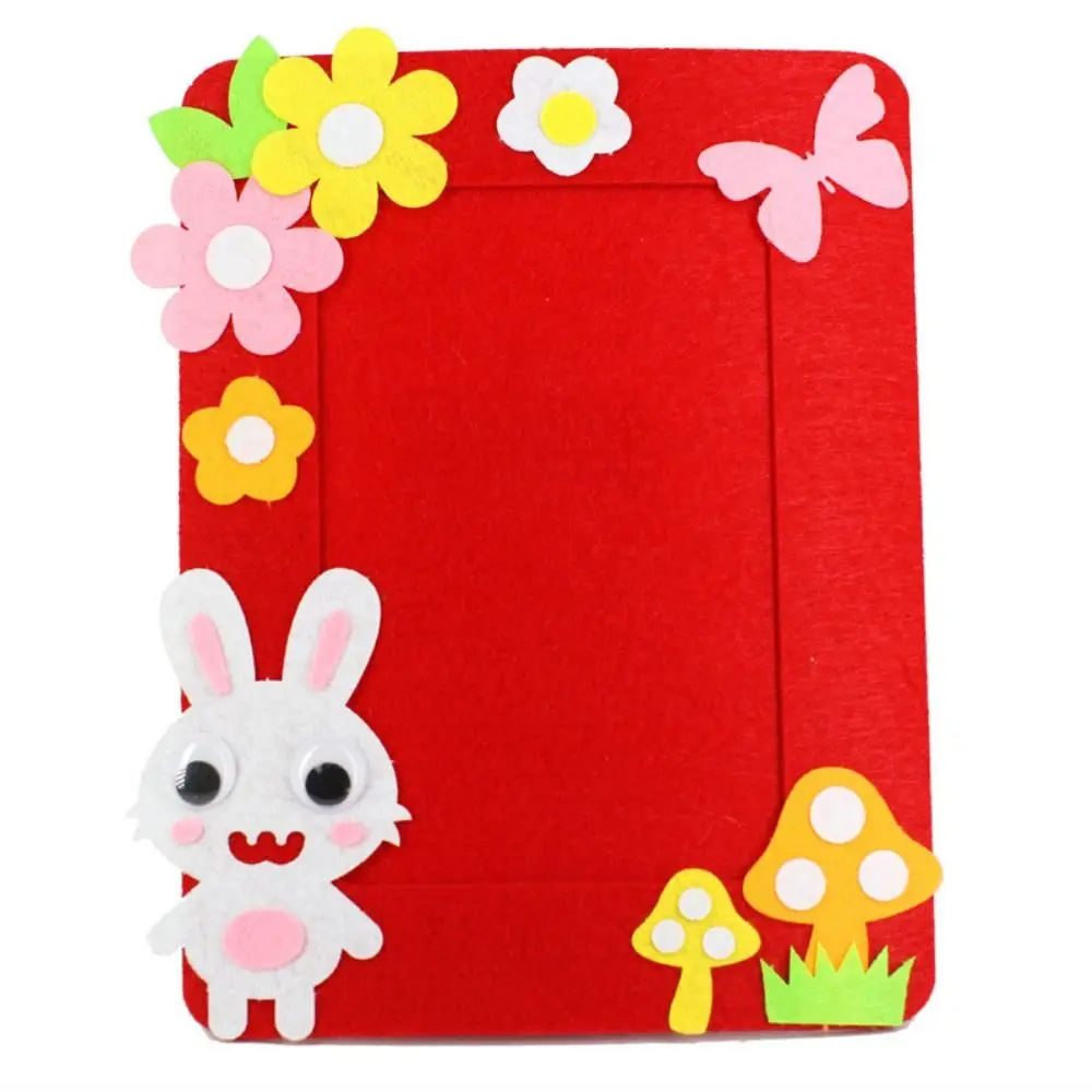 Cartoon Animal Non-woven Photo Frame Handmade Educational Non-woven Picture Frames Sewing Set Applique 3D Photo Frame Children