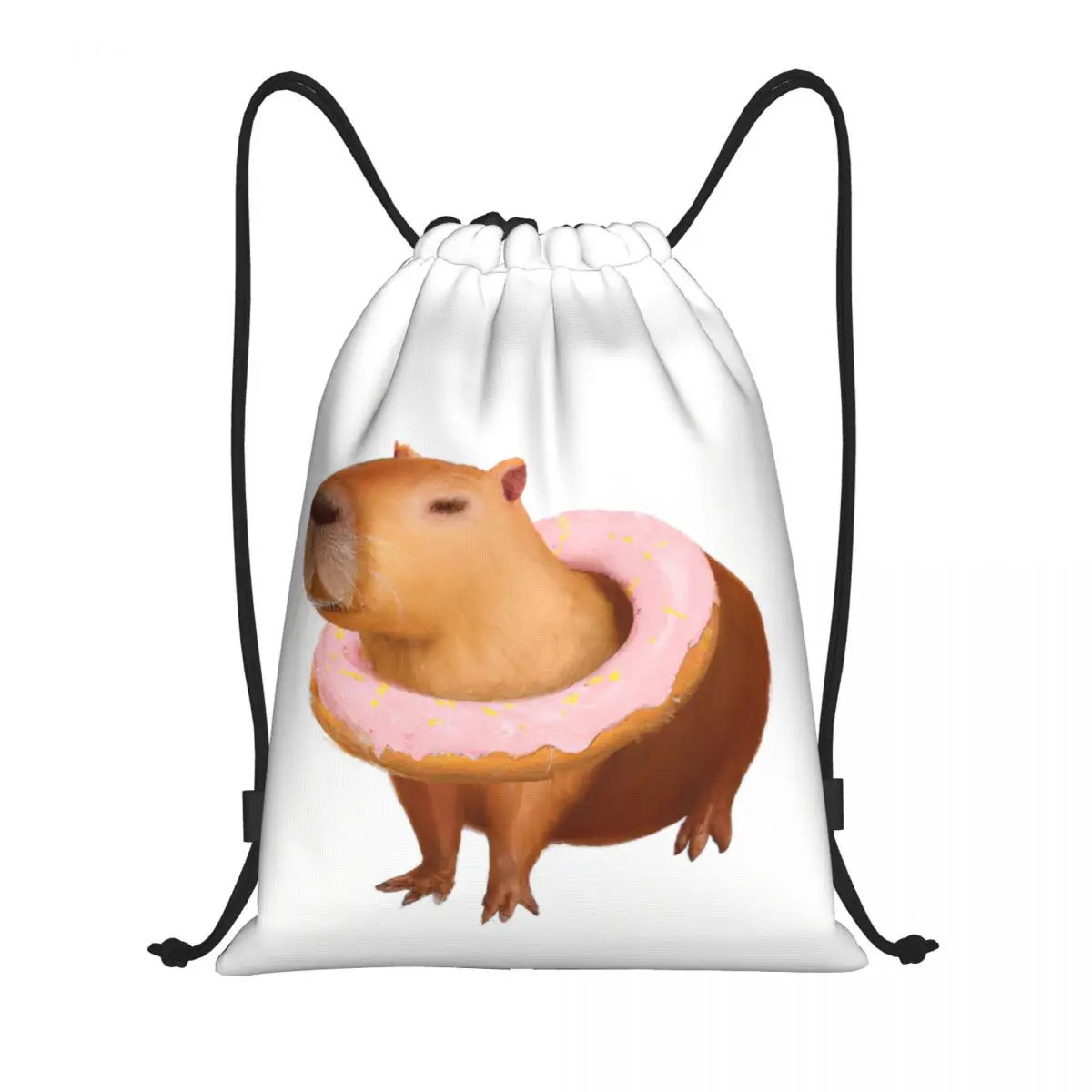 Lustige Capybara Zeichnung Malerei Kordel zug Rucksack Sport Sporttasche String Sackpack zum Trainieren