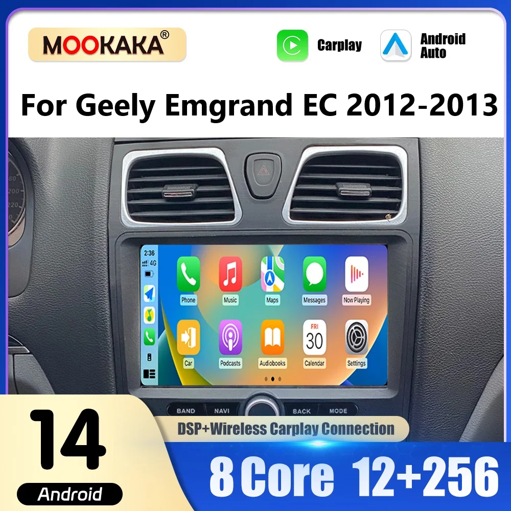 8'' Android 14 Car Radio For Geely Emgrand EC 2012-2013 Wireless Carplay Car Intelligent Systems Android Auto Multimedia Player