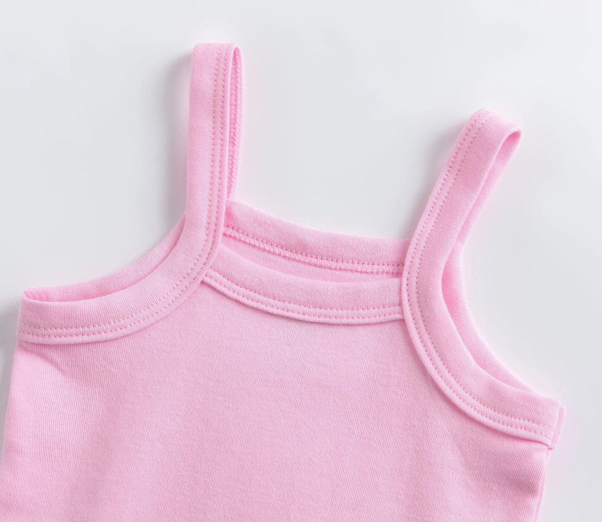 Summer 0-48M Baby Girl Clothes Cotton Material Vest Baby Jumpsuit Solid Color Soft And Comfortable Newborn Baby Bodysuit