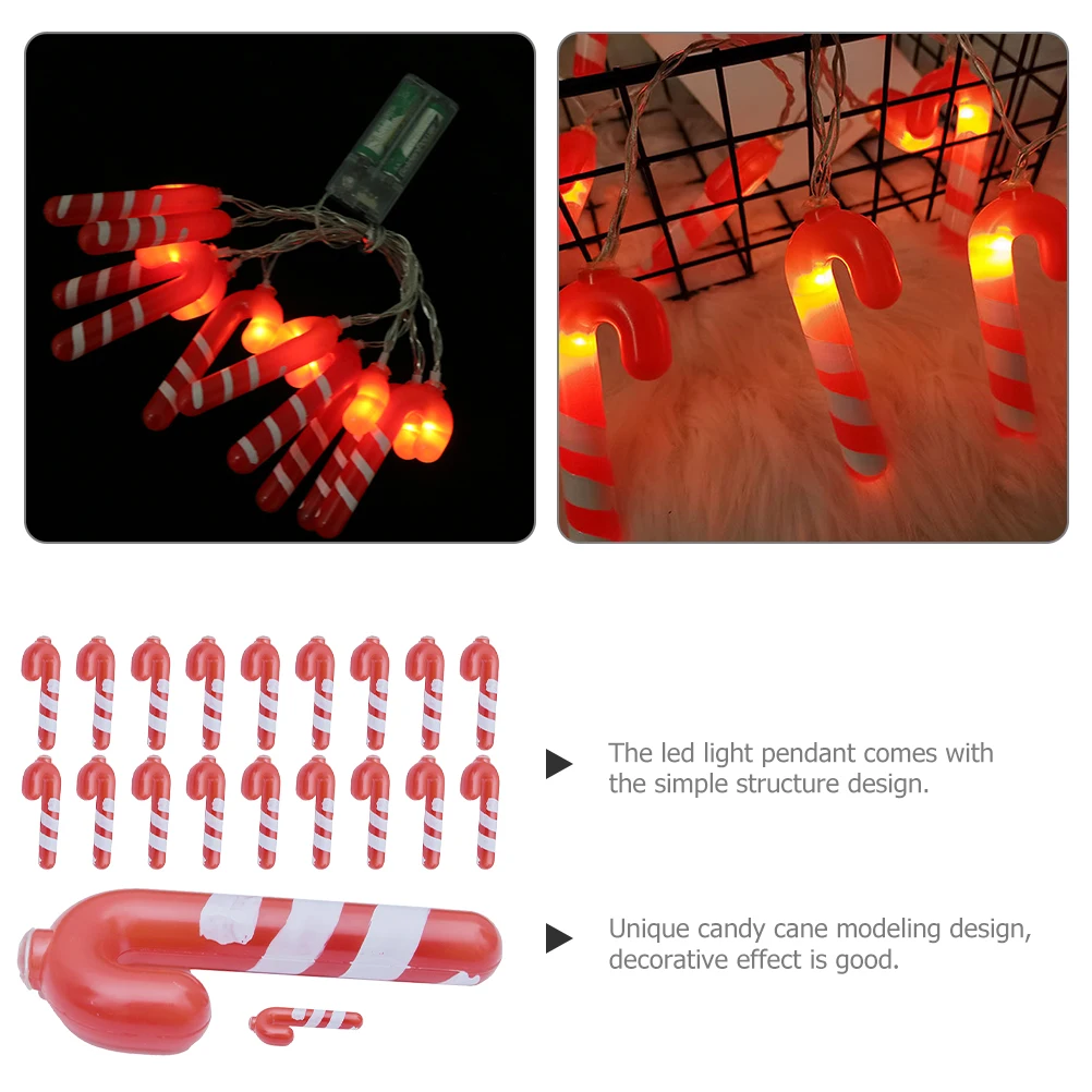 

20 Pcs y Cane Shaped LED String Lights Outdoor Lights Cane Decors Warm Colorful Christmas Party Layout Prop Home Festival