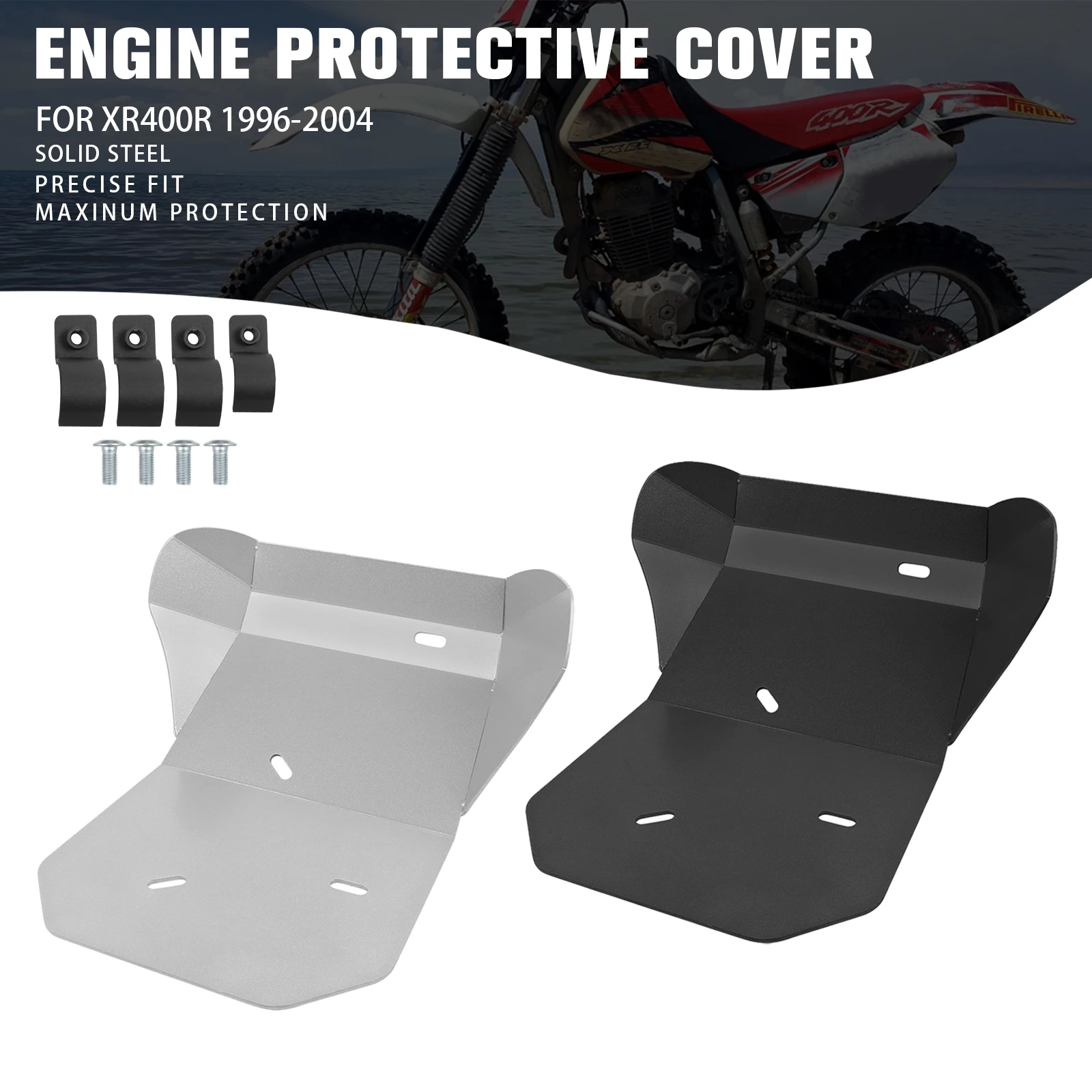 Motorcycle Bottom Skid Plate For Honda XR400R XR 400 R X400 R 1996-2004 Belly Pan Engine Cover Guard Bottom Chassis Protector