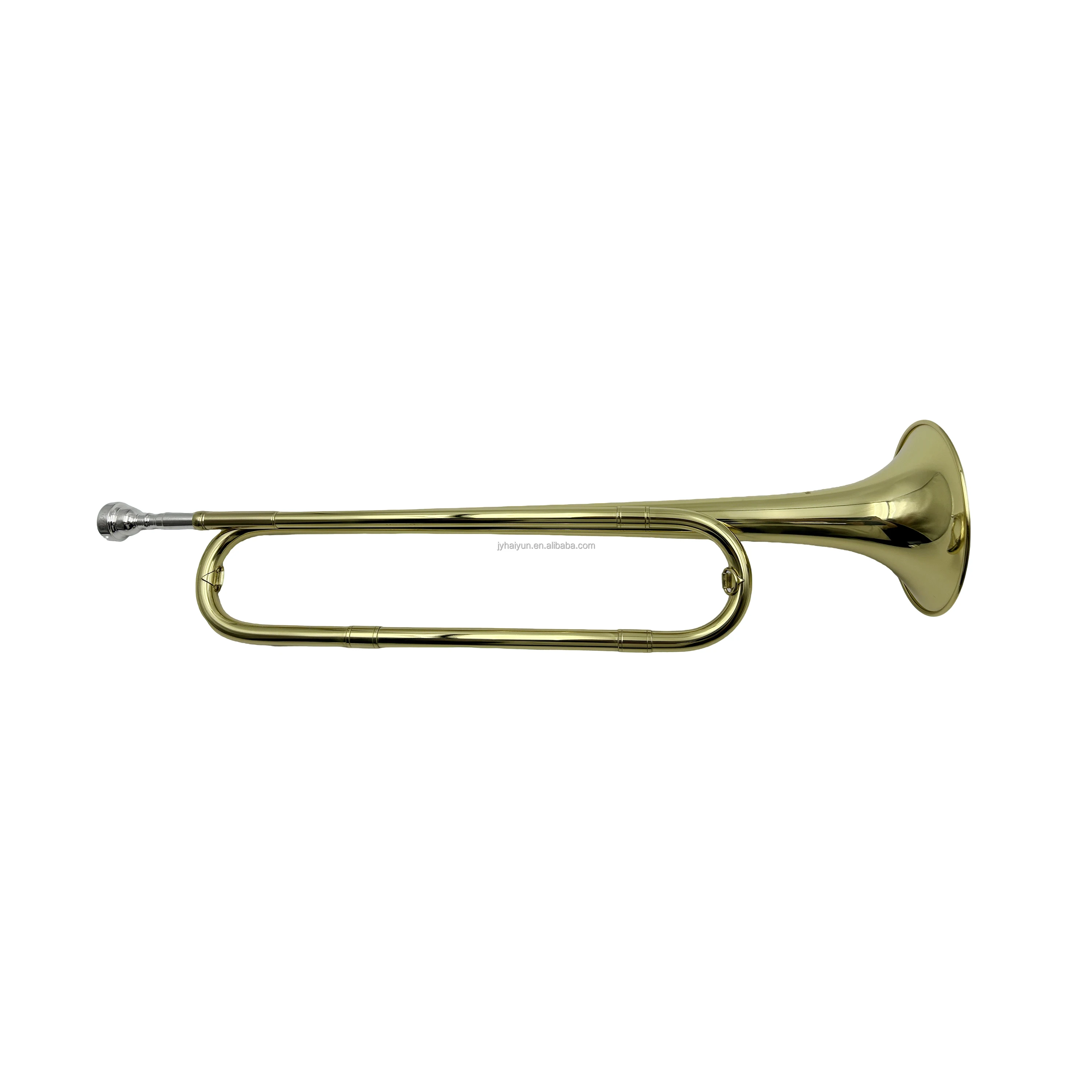 

JYBU603 Gold Bugle Trumpet for Students BB Tone Brass Body with Lacquer Gold Lacquer Surface Factory Cheap
