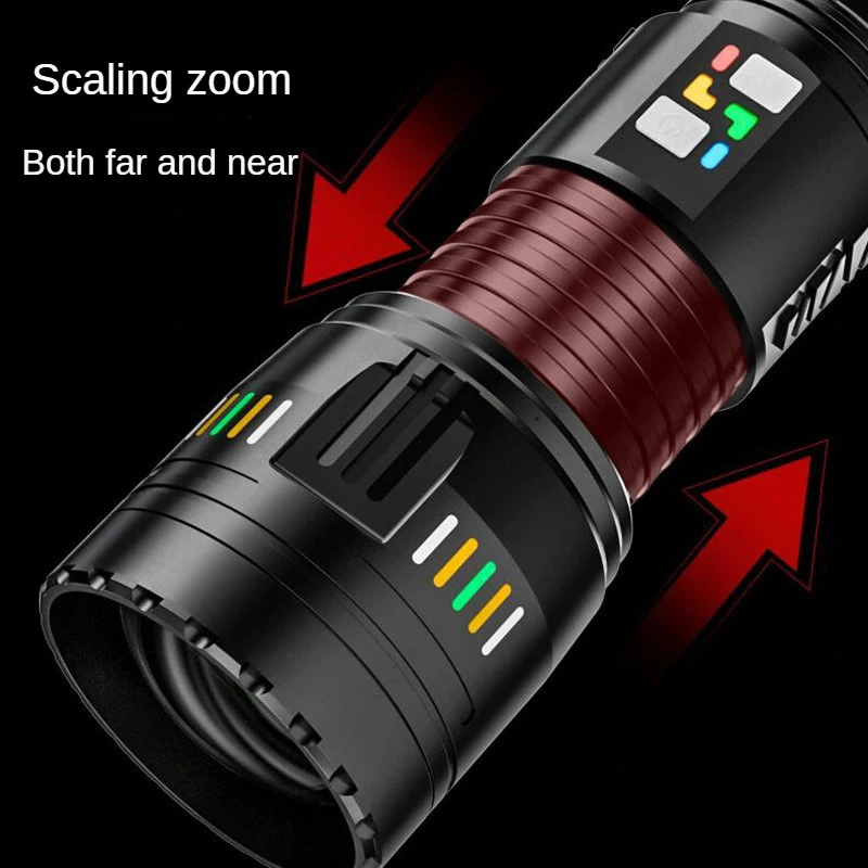 High Power Long Range LED Flashlight USB Rechargeable Lamp Zoom Powerful Waterproof Torch Best For Outdoor Camping Hunting