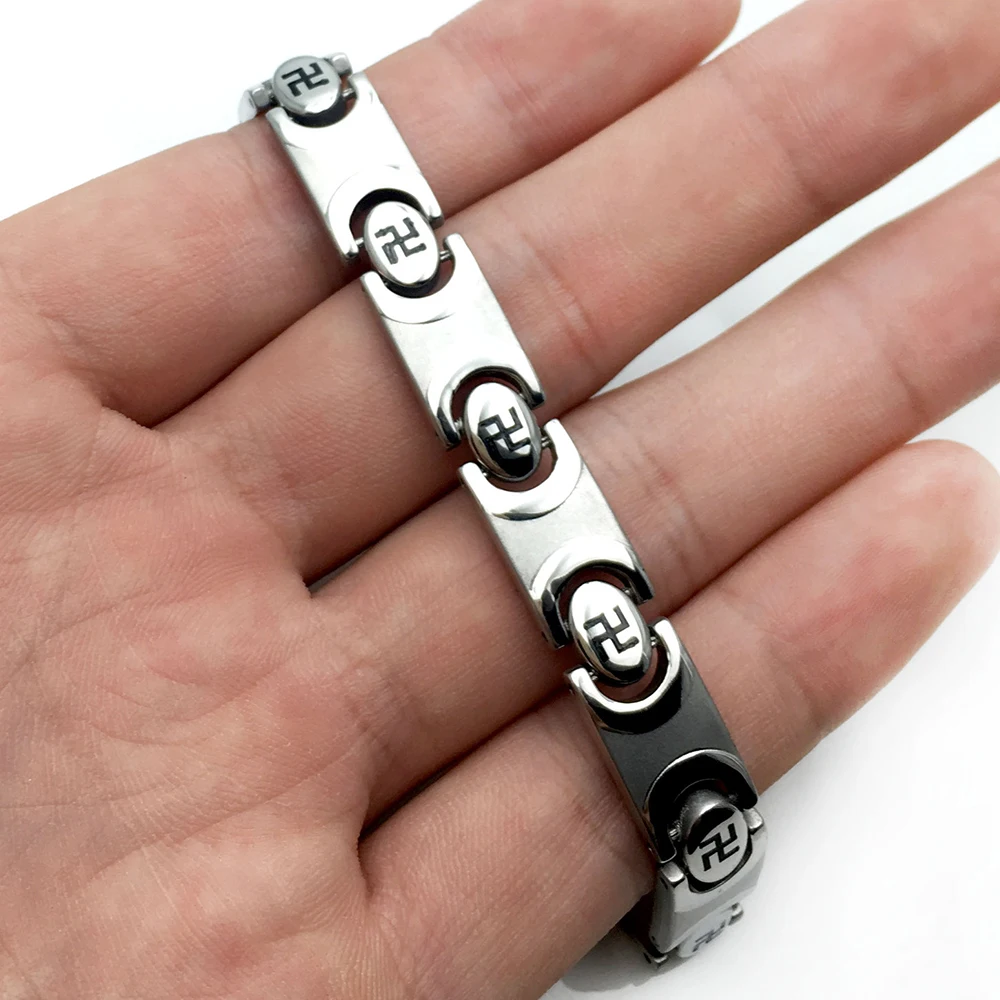 Magnetic Buddhism Swastika Therapy Buddha Charms Bracelet For Men Magnet Cuff Wristband For Relief Pain With Health Protection