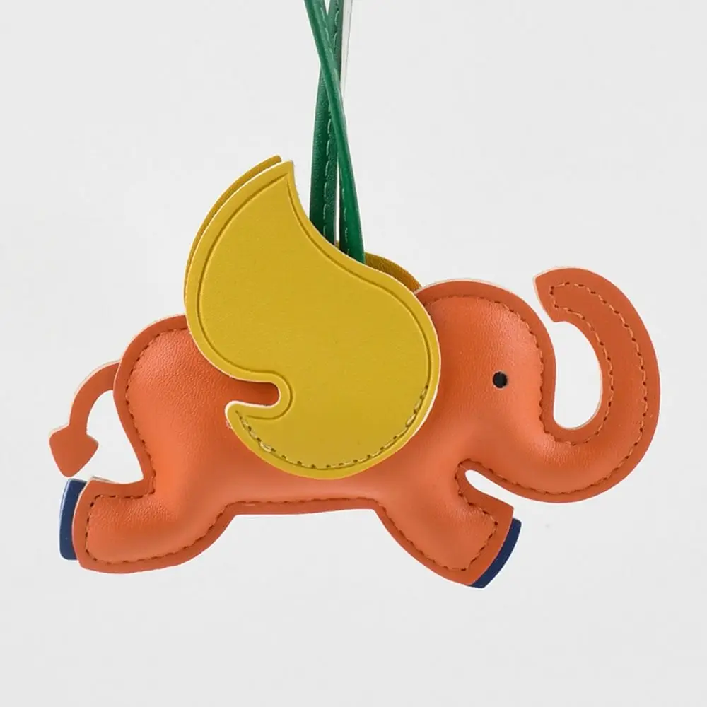 

Lovely PU Leather Flying Wings Elephant Keychain Car Keyring Cartoon PU Leather Hanger Animal 16 Colors Bag Pendant Bag Ornament