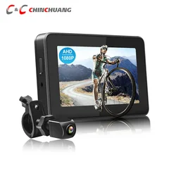 Handlebar Bicycle Mirror 1080P Rechargeable Bike Rear View Camera Car with 4.3'' Monitor Night Vision and Adjustable Brackets