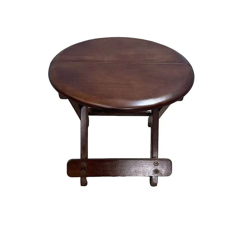 Portable Foldable Solid Wood Round Stool, Outdoor Travel Fishing Bench, Home Use Leisure Low Footstool